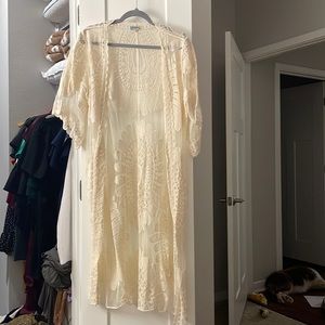 Long cream cardigan